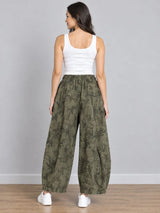 Camouflage Print Cotton Joggers Khaki