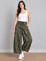 Camouflage Print Cotton Joggers Khaki