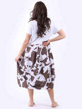 Cotton Baggy Camouflage Print Dress