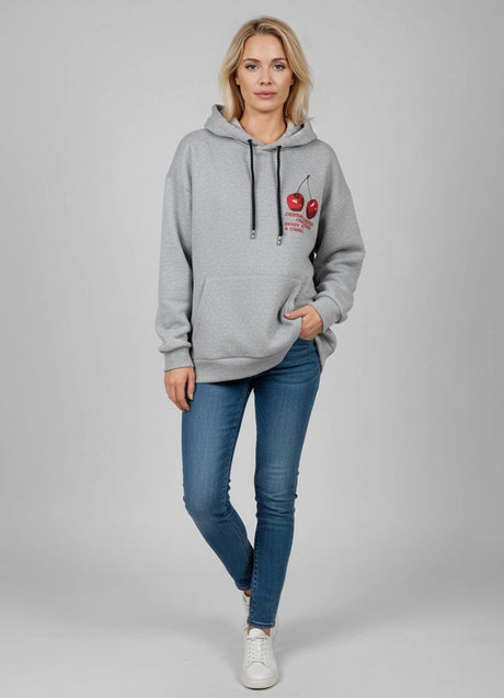 Cotton Baggy Hoodie Silver