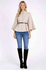 Made In Italy Front Belt Solid Cape