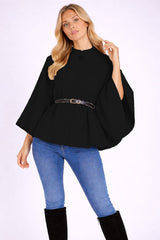 Made In Italy Front Belt Solid Cape