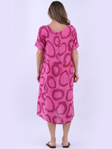 Plus Size Printed Linen Dress