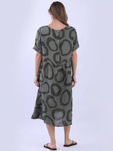Plus Size Printed Linen Dress