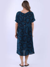 Plus Size Printed Linen Dress