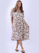 Plus Size Printed Linen Dress