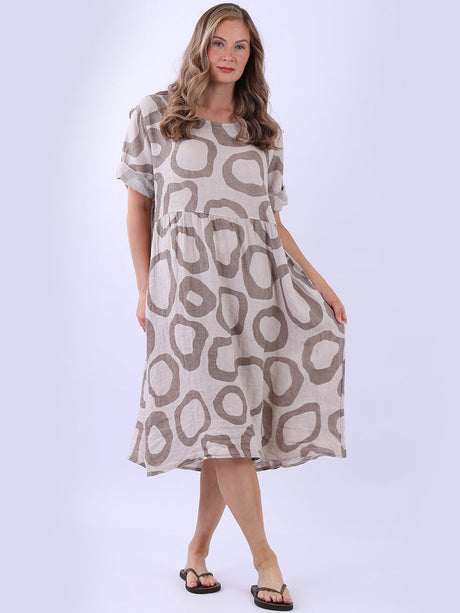 Plus Size Printed Linen Dress