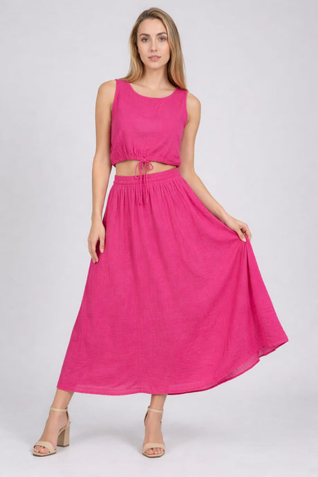 Skirt CoOrd Set Fuchsia