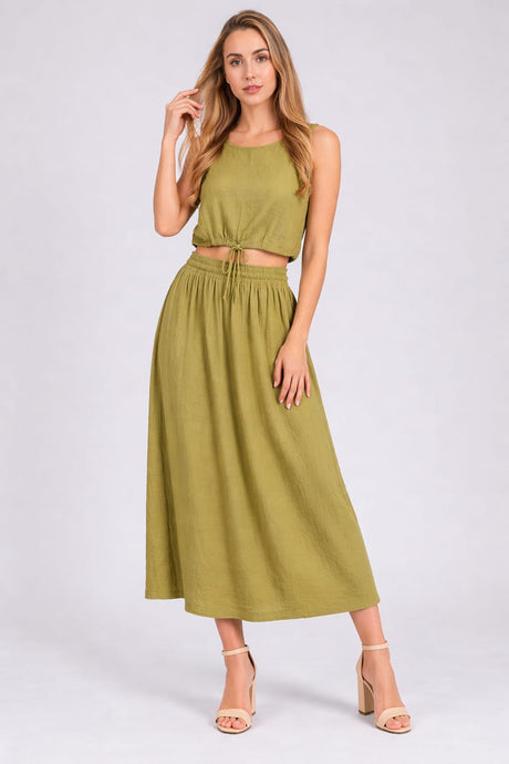 Skirt CoOrd Set Olive