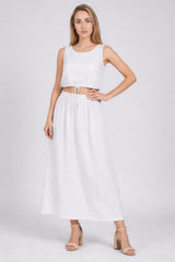Skirt CoOrd Set White