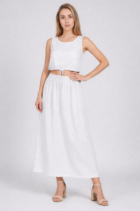 Skirt CoOrd Set White
