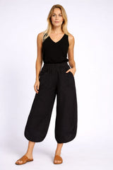 Crochet Linen Trouser Black
