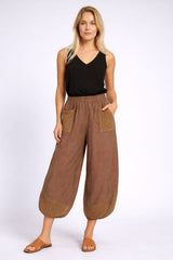 Crochet Linen Trouser Chocolate