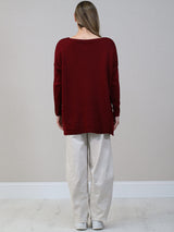 Crochet Knit Hi-Lo Xmas Jumper