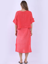 Mesh Net Solid Cotton Dress