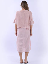Mesh Net Solid Cotton Dress