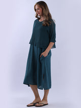 Mesh Net Solid Cotton Dress