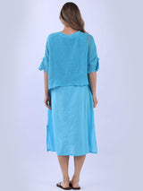 Mesh Net Solid Cotton Dress