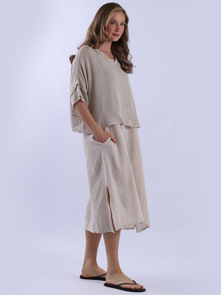 Mesh Net Solid Cotton Dress