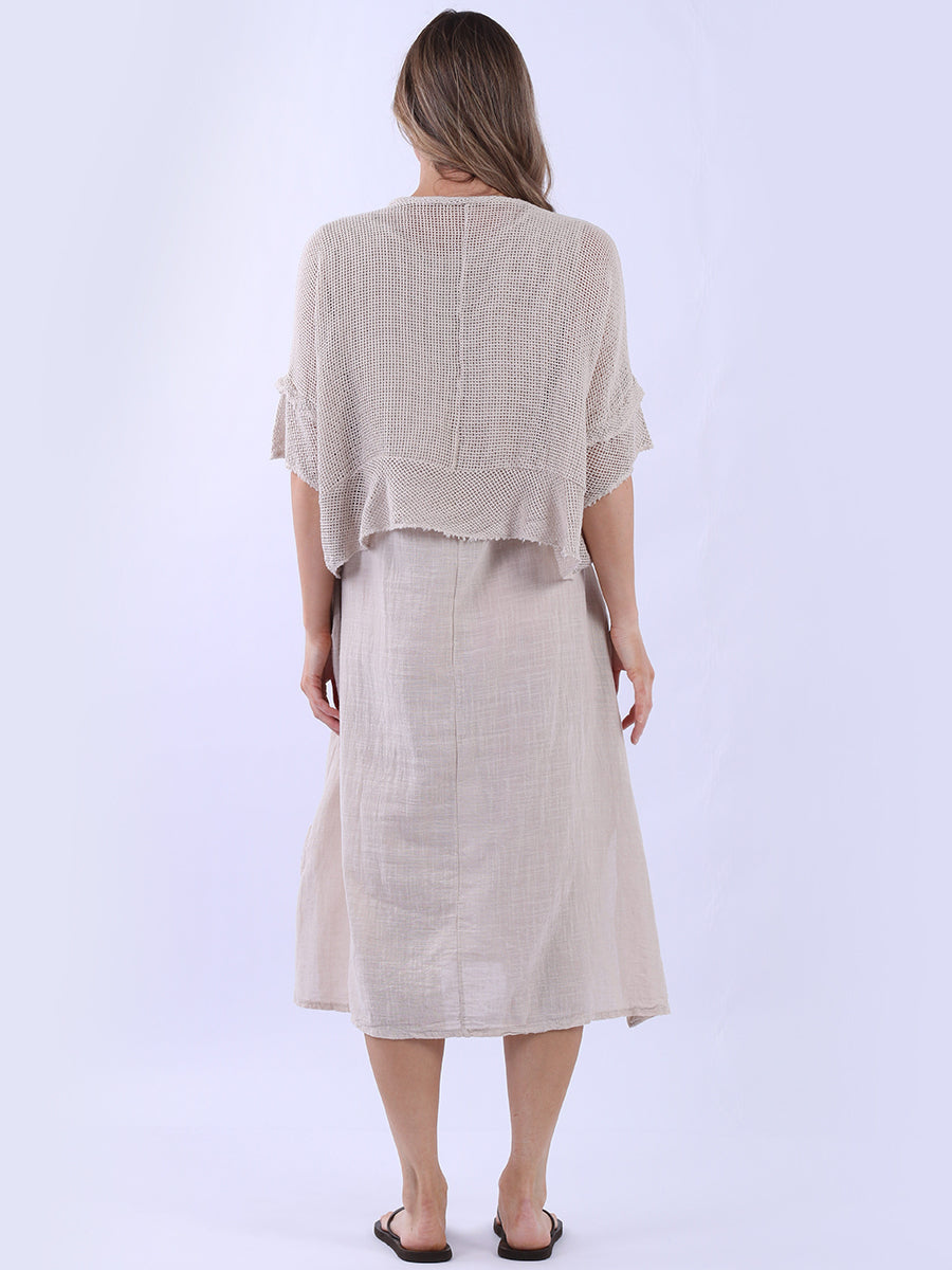 Mesh Net Solid Cotton Dress