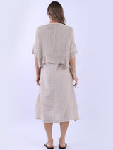 Mesh Net Solid Cotton Dress