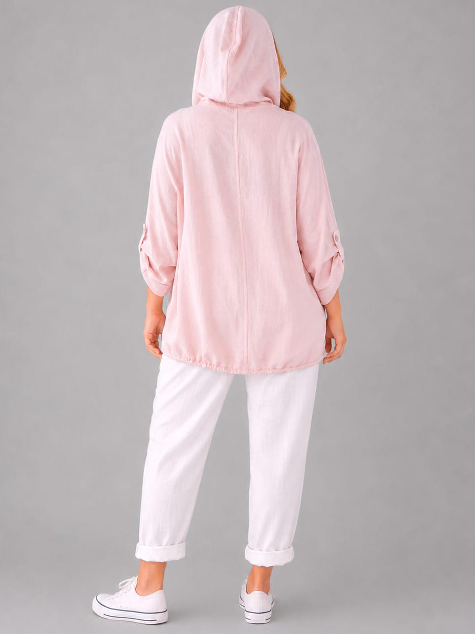 Plus Size Embroidered Lagenlook Cotton Jacket