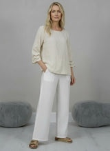 Linen Crop Top Beige