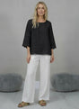 Linen Crop Top Black