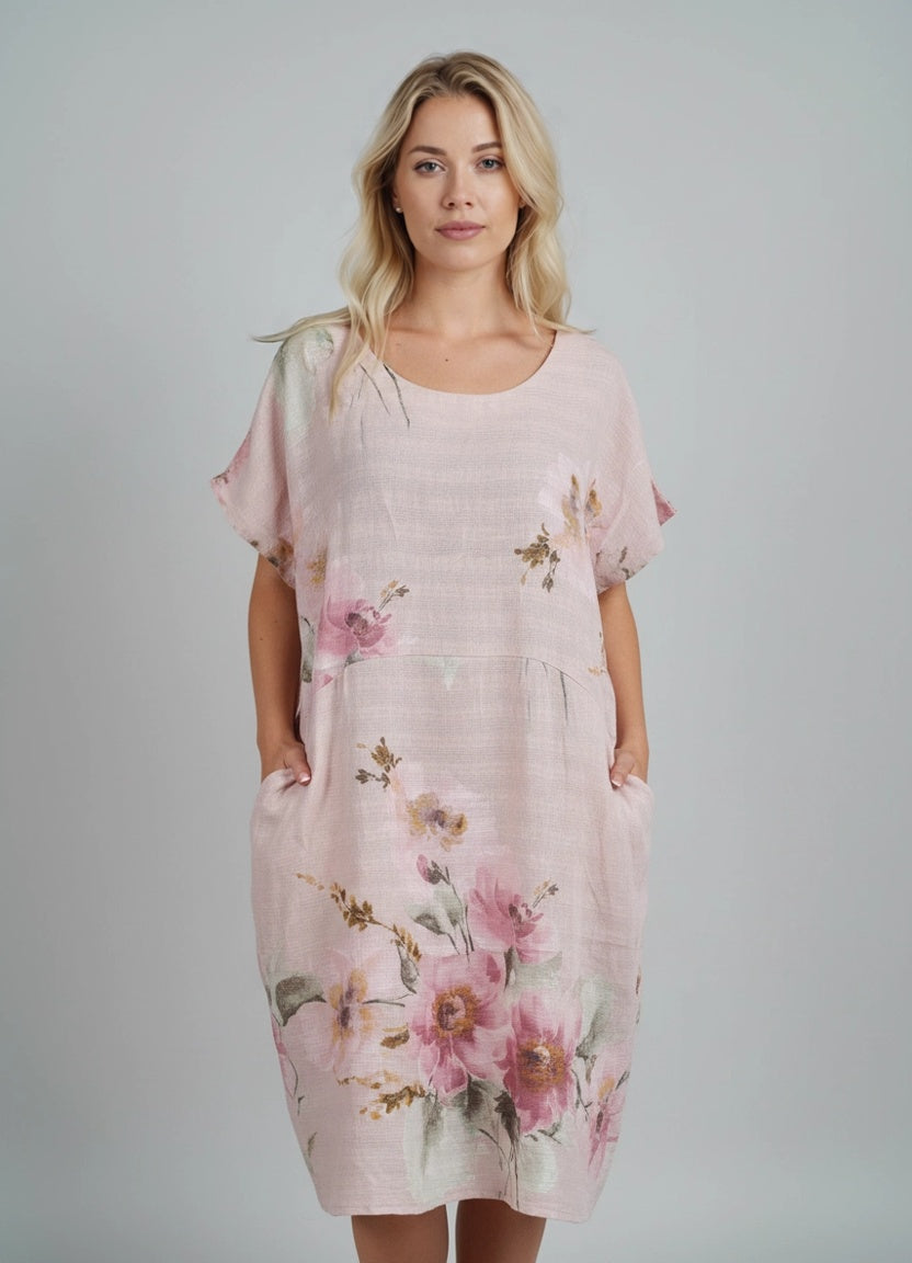 Floral Cotton Dress Pink