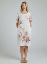Floral Cotton Dress White
