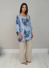 Cotton Lagenlook Shirt Denim