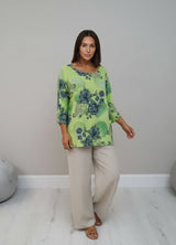 Cotton Lagenlook Shirt Lime Green