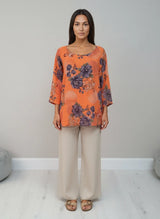 Cotton Lagenlook Shirt Orange