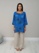 Cotton Lagenlook Shirt Royal Blue