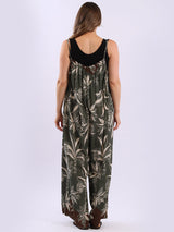 Plus Size Floral Strappy Cotton Jumpsuit