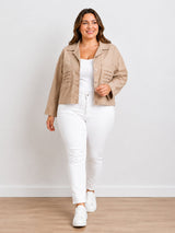 Oversized Cotton Jacket Beige