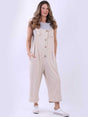Plain Cotton Dungaree Beige