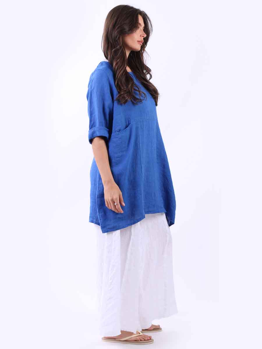 Solid Linen Baggy Summer Top