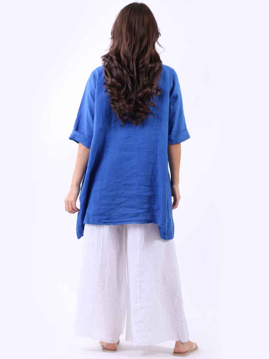 Solid Linen Baggy Summer Top