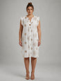 God Foil Cotton Plus Size Dress Beige