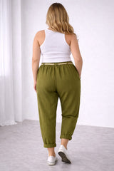 Braided Waist Belt Linen Summer Pant