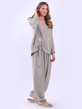 Acid Washed Linen Solid Batwing Top