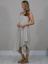 Sleeveless Plain Linen Cami Dress