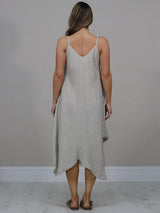 Sleeveless Plain Linen Cami Dress