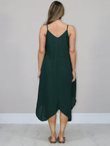 Sleeveless Plain Linen Cami Dress
