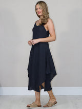 Sleeveless Plain Linen Cami Dress