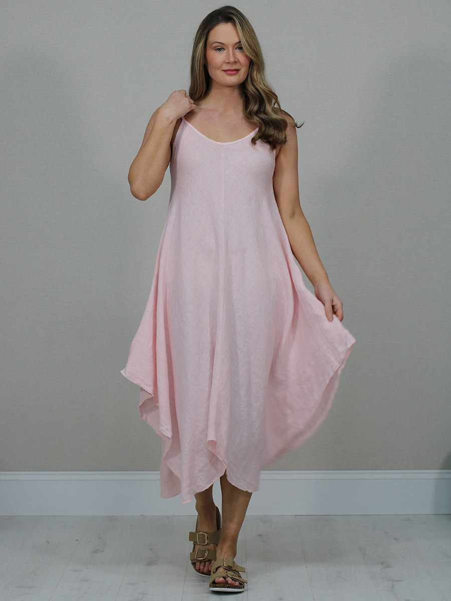 Linen Cami Dress Pink