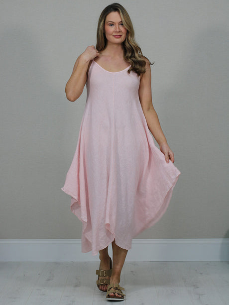 Linen Cami Dress Pink