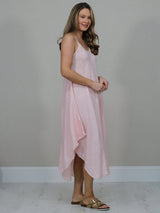 Sleeveless Plain Linen Cami Dress