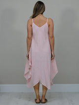 Sleeveless Plain Linen Cami Dress